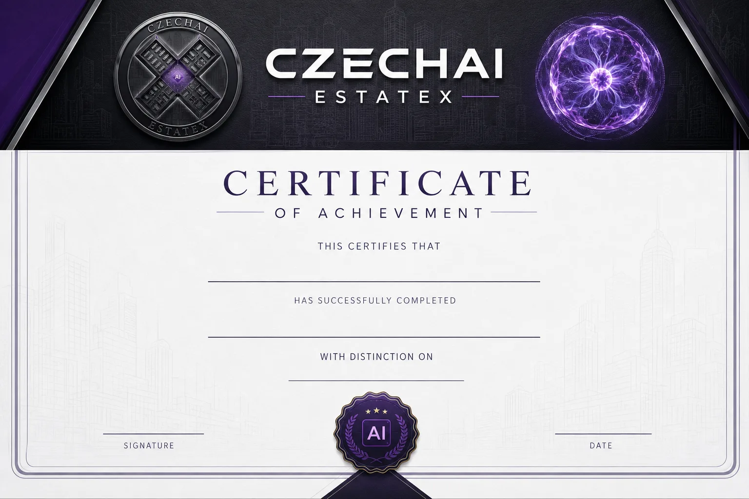 CzechAI Academy certifikát – světlé tělo