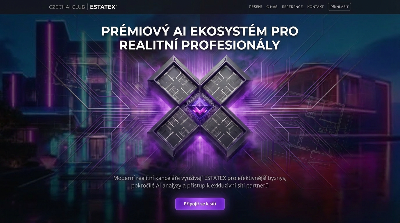 EstateX platforma na počítači