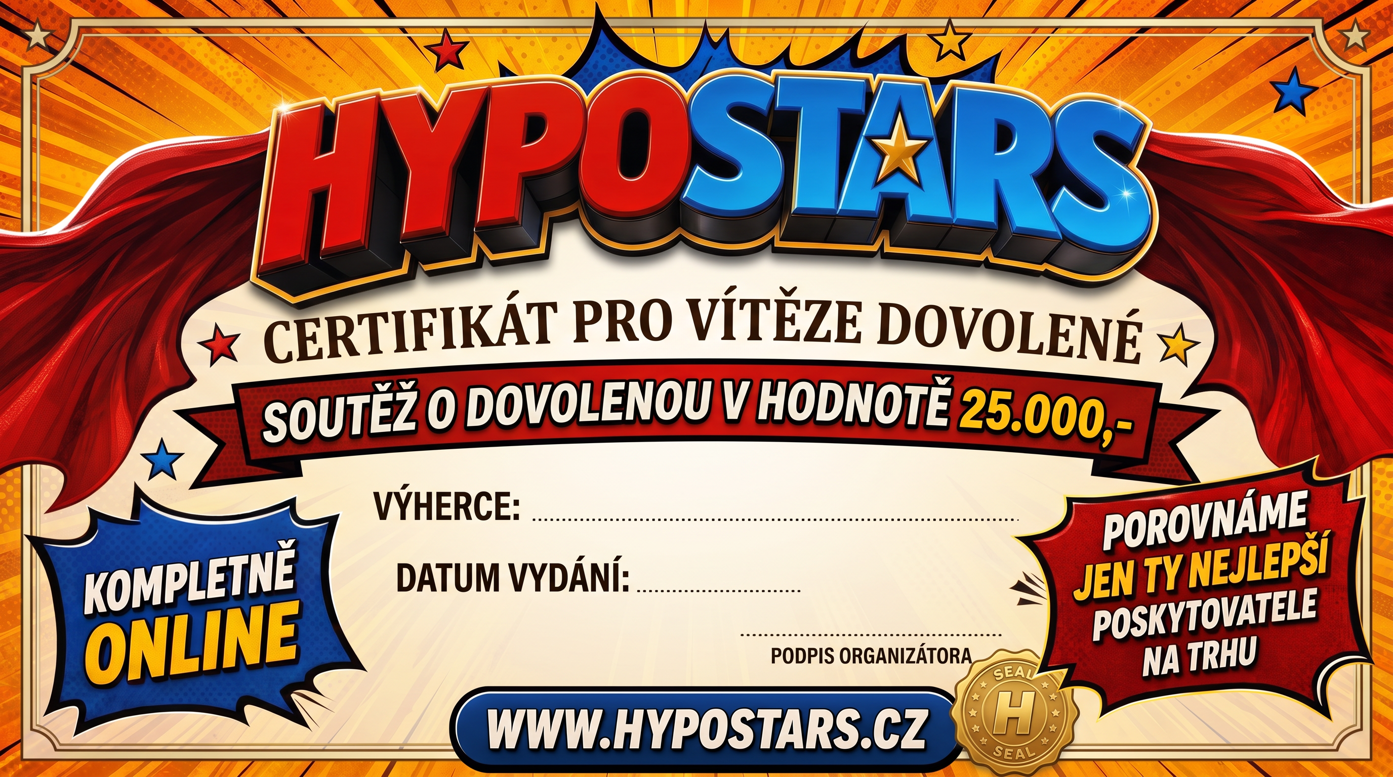 Hlavní cena – dovolená 25 000 Kč