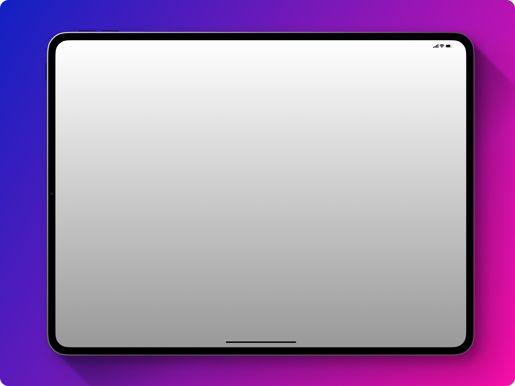 iPad mockup — světlá verze