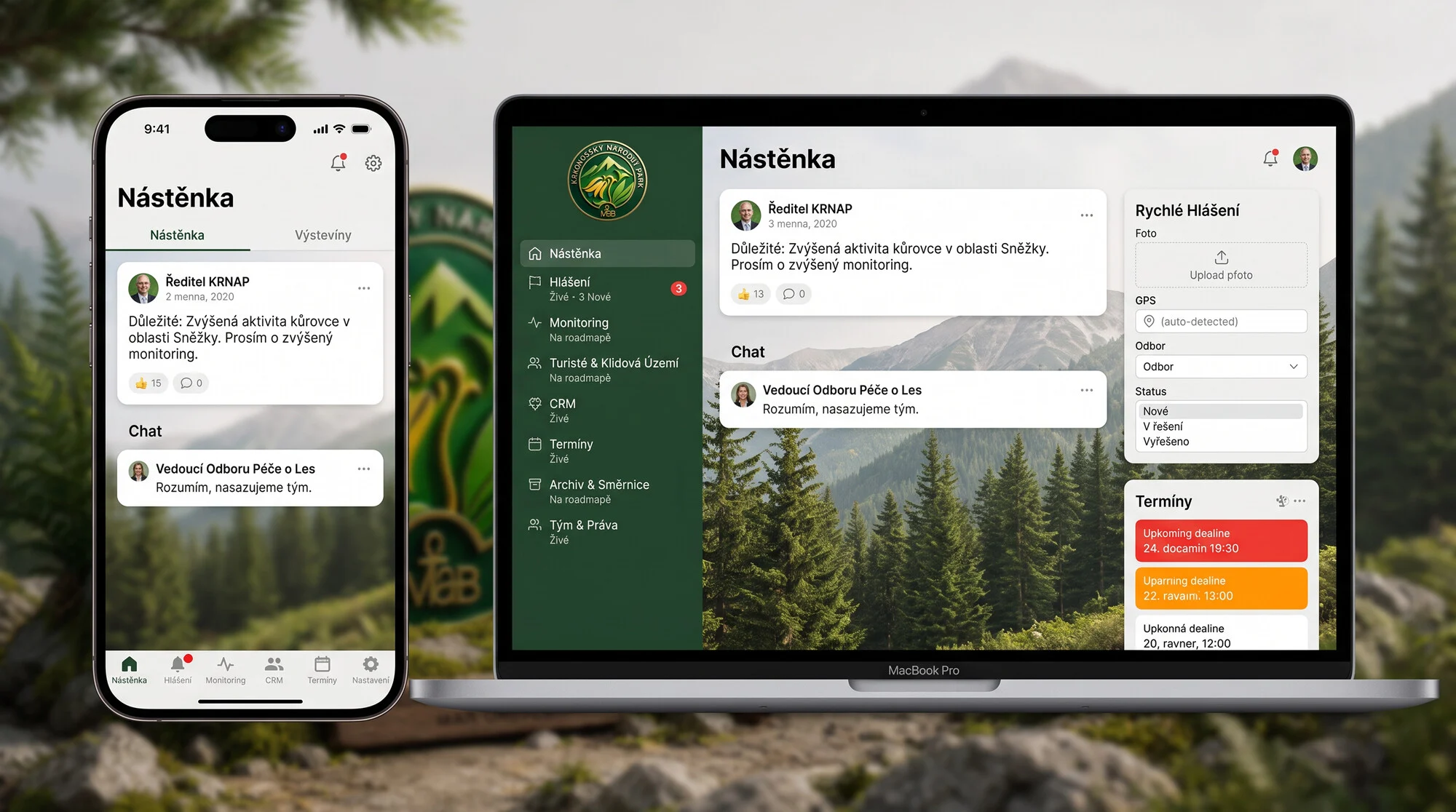PRAMEN — nástěnka na telefonu i na počítači