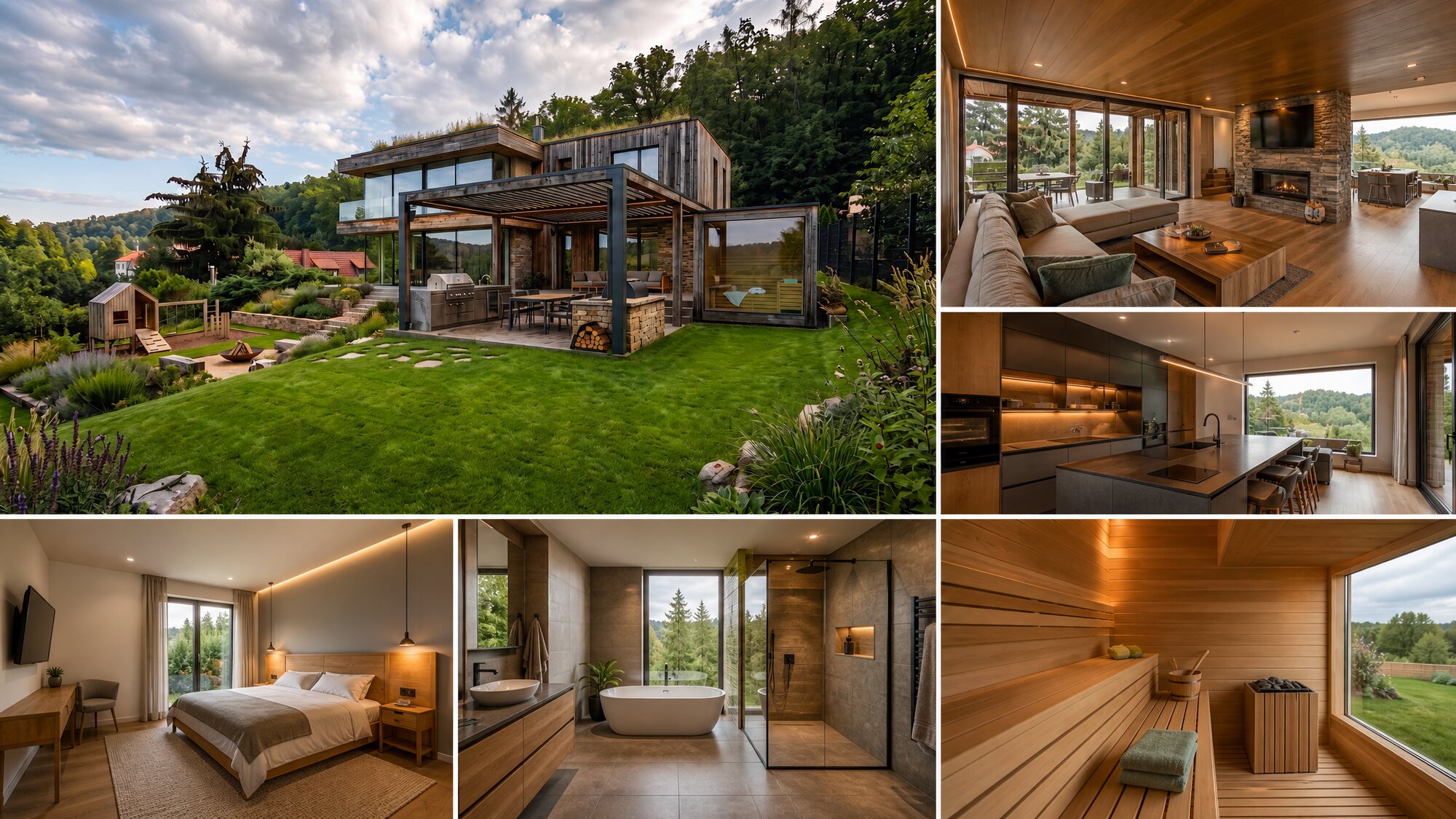 Architektonická studie vily a zahrady
